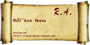 Rákos Anna névjegykártya