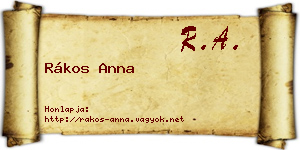 Rákos Anna névjegykártya